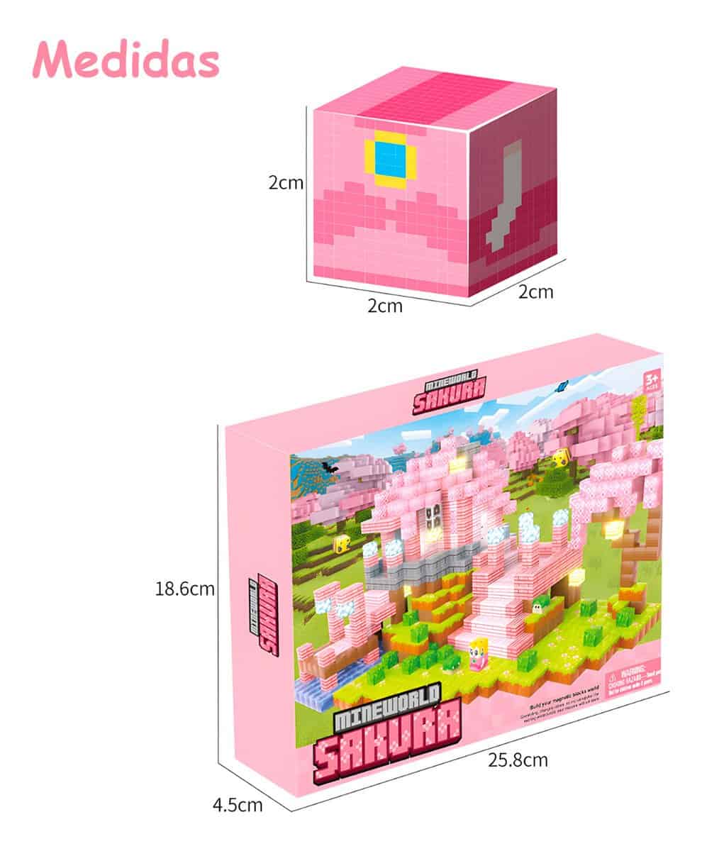 Bloques Magnéticos Tipo Minecraft 188 Pcs 8 Bloques De Luz - Compralotodo